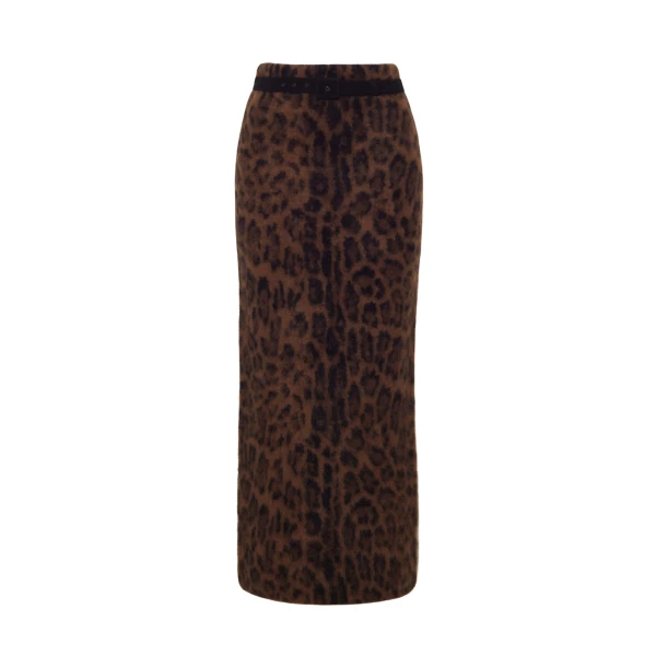 Adam Lippes Levi Skirt in Natural Leopard