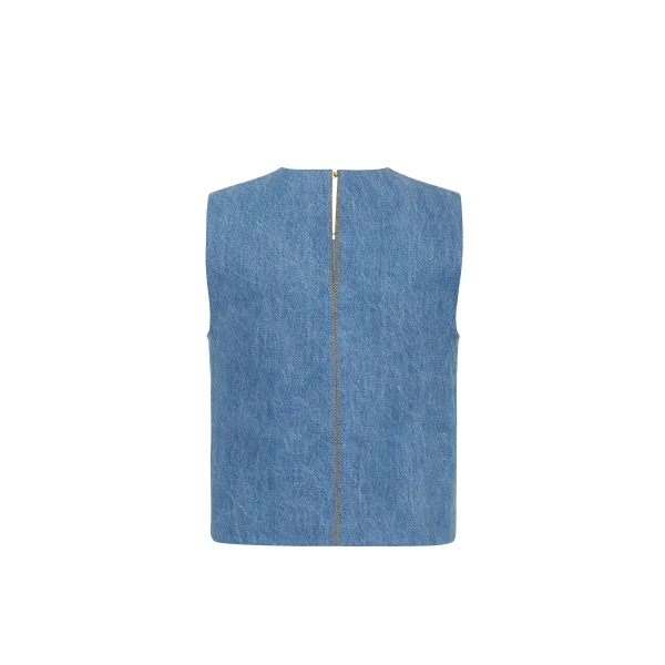 Adam Lippes Ludlow Top in Stone Wash, view 4