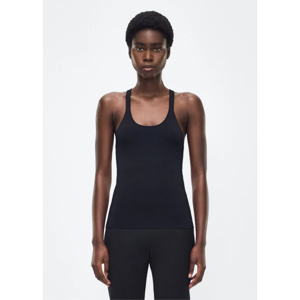 Adam Lippes Lumii Tank in Black Knit, view 2
