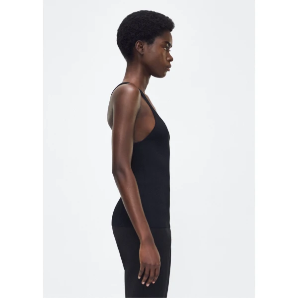 Adam Lippes Lumii Tank in Black Knit, view 3