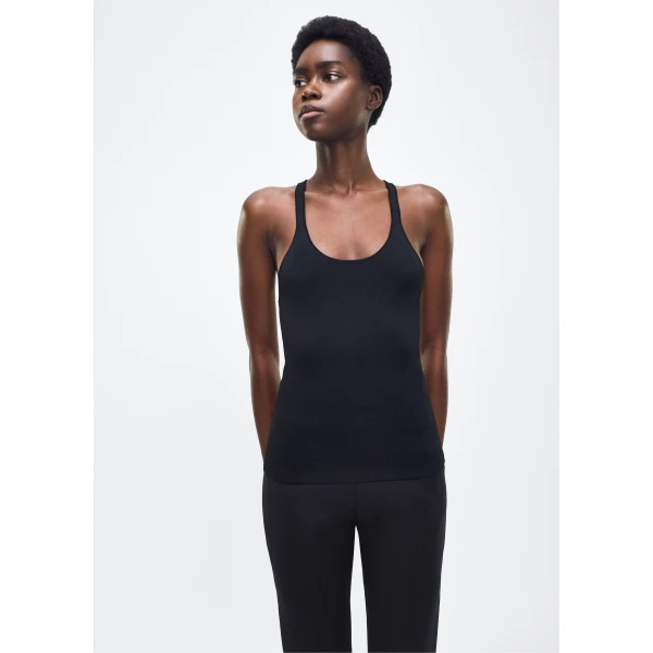 Adam Lippes Lumii Tank in Black Knit, view 4