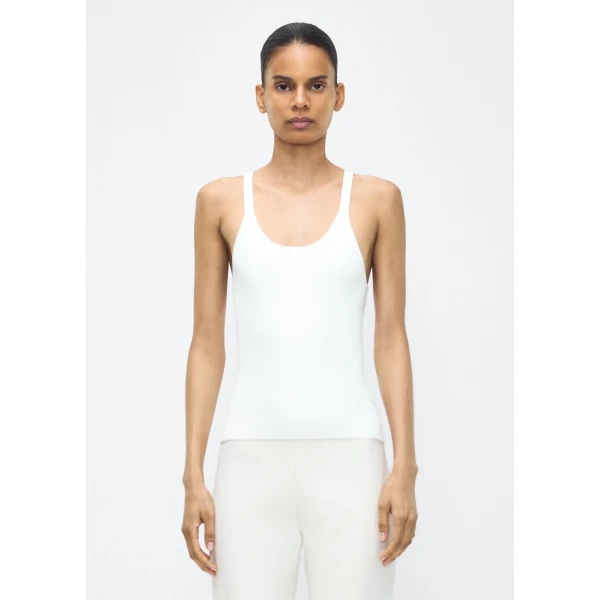 Adam Lippes Lumii Tank in Ivory Knit, view 2