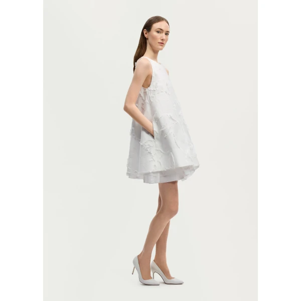 Adam Lippes Manon Dress in White, view 3