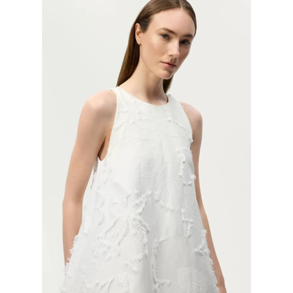 Adam Lippes Manon Dress in White, view 4