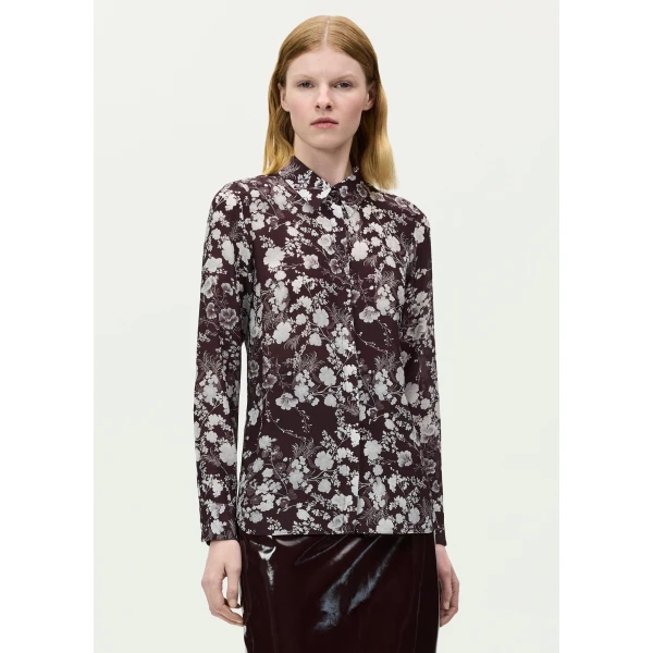 Adam Lippes Mathias Shirt in Aubergine/Silver, view 2