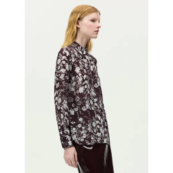 Adam Lippes Mathias Shirt in Aubergine/Silver, view 3