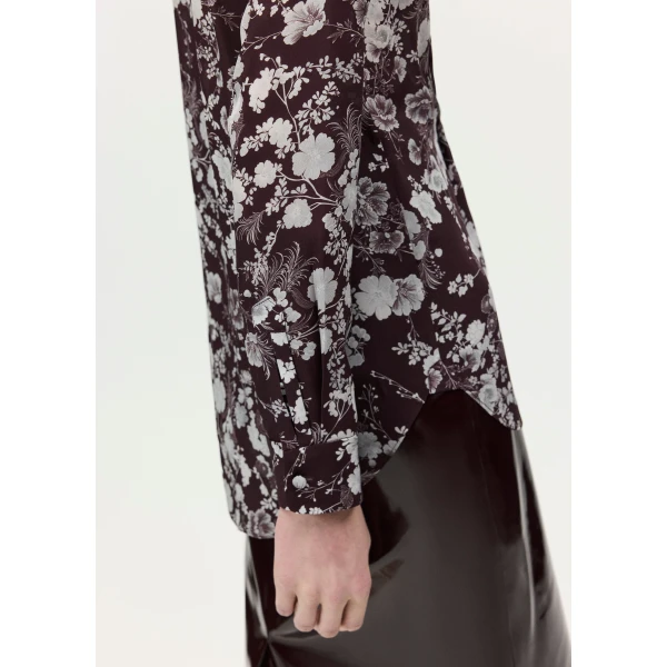 Adam Lippes Mathias Shirt in Aubergine/Silver, view 4