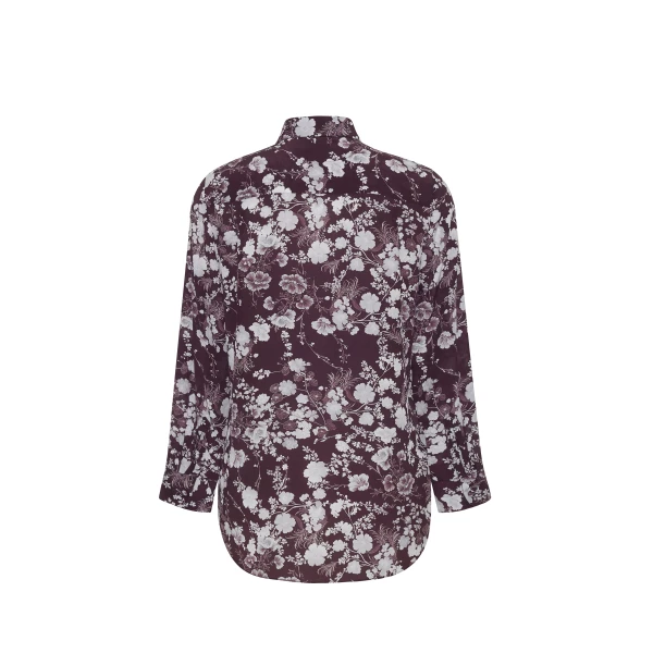 Adam Lippes Mathias Shirt in Aubergine/Silver, view 5