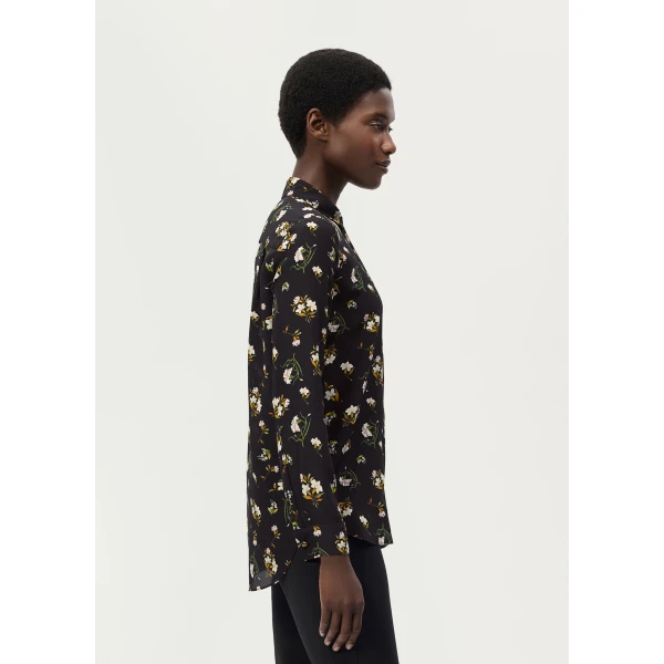 Adam Lippes Mathias Shirt in Black Floral, view 3