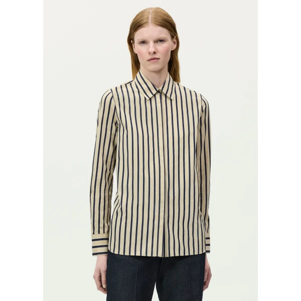 Adam Lippes Mathias Shirt in Khaki/Navy, view 2