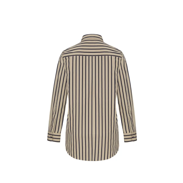 Adam Lippes Mathias Shirt in Khaki/Navy, view 5