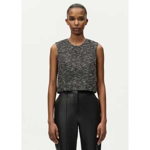 Adam Lippes Mercer Top in Black/Ivory, view 2