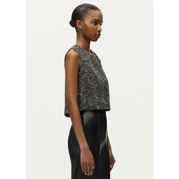 Adam Lippes Mercer Top in Black/Ivory, view 3