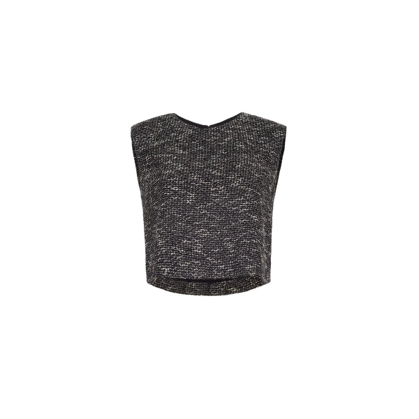 Adam Lippes Mercer Top in Black/Ivory