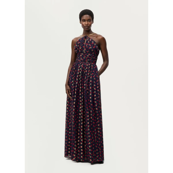Adam Lippes Minette Dress in Navy Multi, view 2