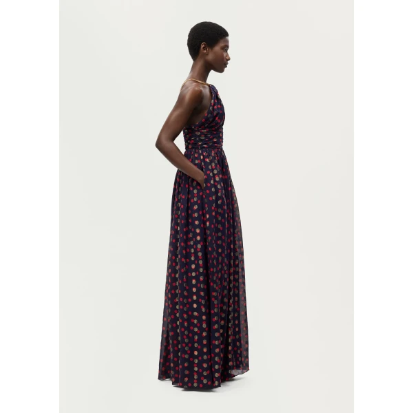 Adam Lippes Minette Dress in Navy Multi, view 3