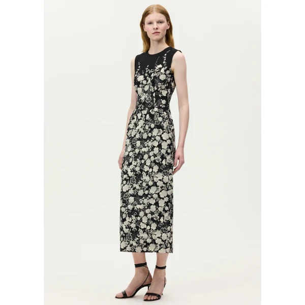 Adam Lippes Ophelia Dress in Silver/Black, view 2