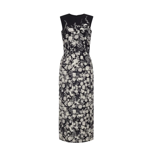 Adam Lippes Ophelia Dress in Silver/Black