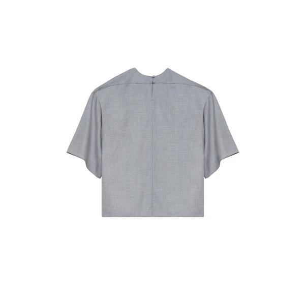 Adam Lippes Oversized T-Shirt in Heather Grey Top, view 5