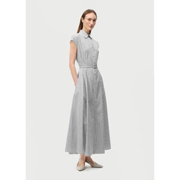 Adam Lippes Palmer Dress in White/Ink, view 3