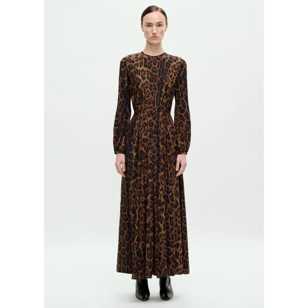 Adam Lippes Paravacini Dress in Natural Leopard, view 2