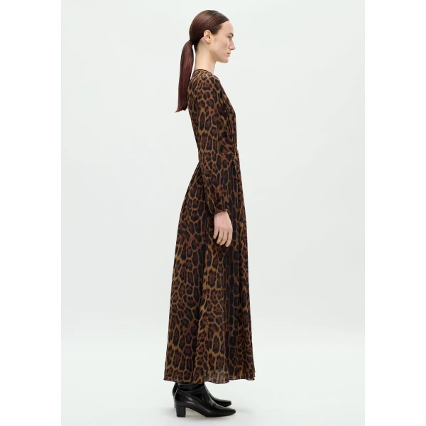 Adam Lippes Paravacini Dress in Natural Leopard, view 3