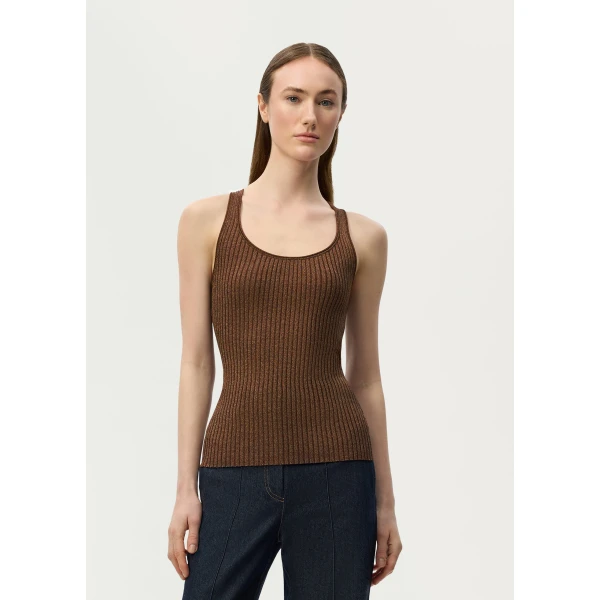 Adam Lippes Peretti Tank in Copper Knit, view 2