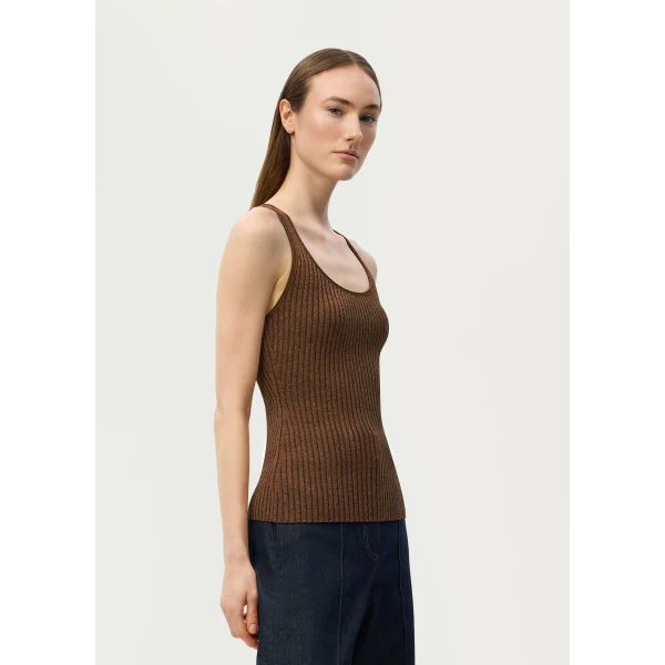 Adam Lippes Peretti Tank in Copper Knit, view 3