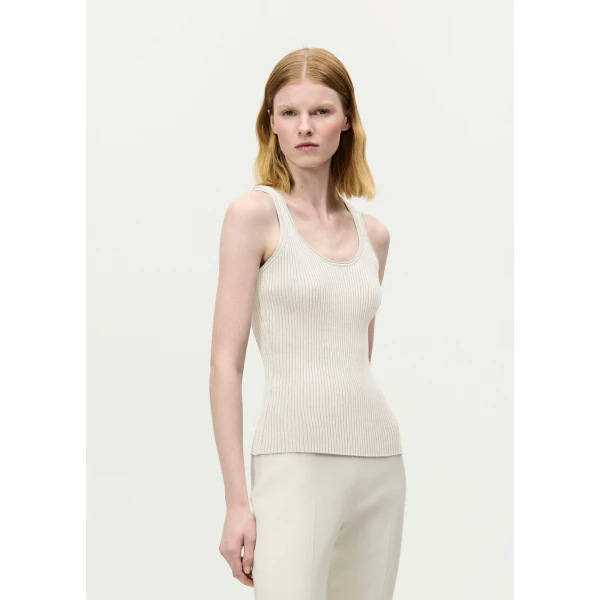 Adam Lippes Peretti Tank in Ivory Knit, view 2