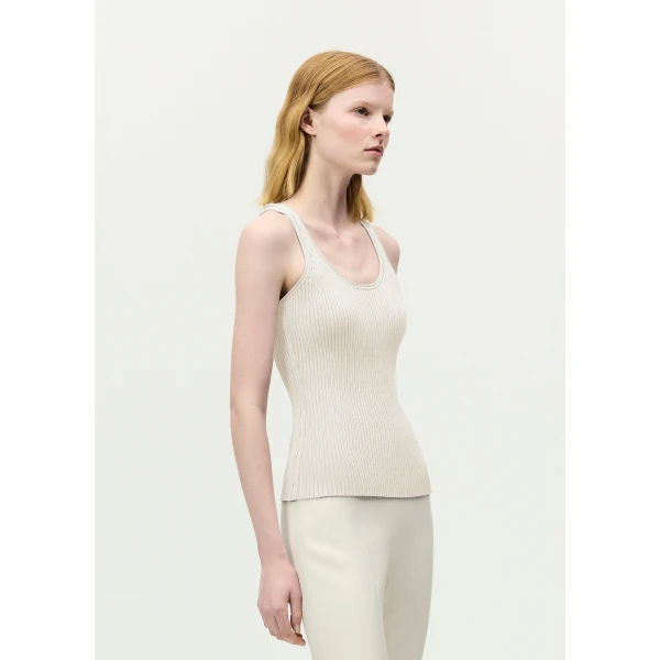 Adam Lippes Peretti Tank in Ivory Knit, view 3