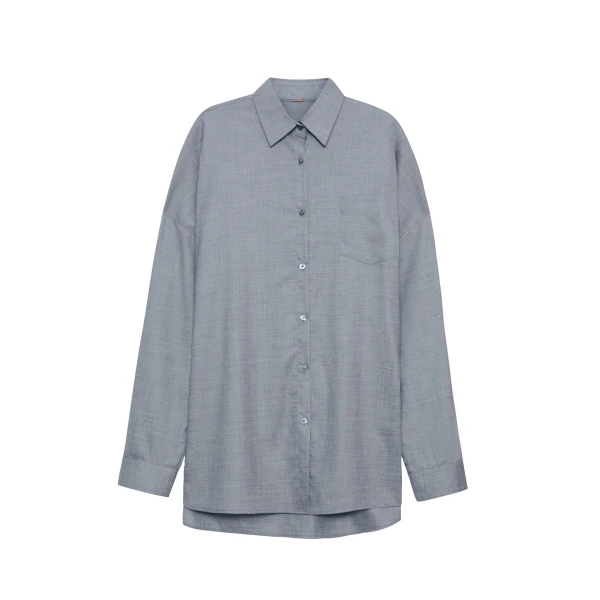 Adam Lippes Perrine Shirt in Heather Grey