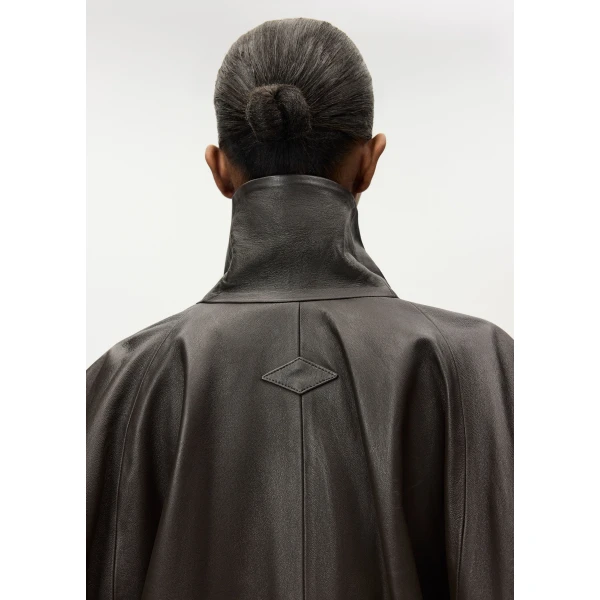 Adam Lippes Presley Bomber in Mocha Jacket, view 4
