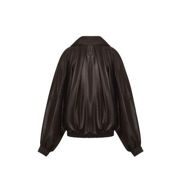 Adam Lippes Presley Bomber in Mocha Jacket, view 5