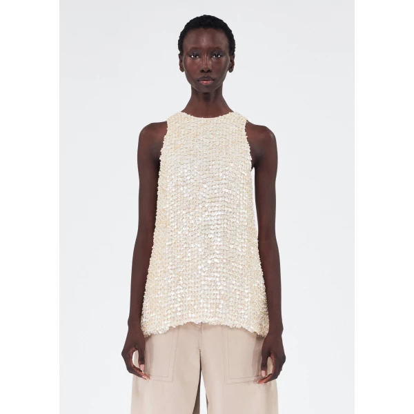 Adam Lippes Rami Top in Ivory, view 2
