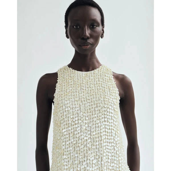 Adam Lippes Rami Top in Ivory, view 4
