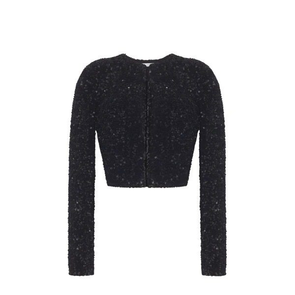 Adam Lippes Raya Cardigan in Black