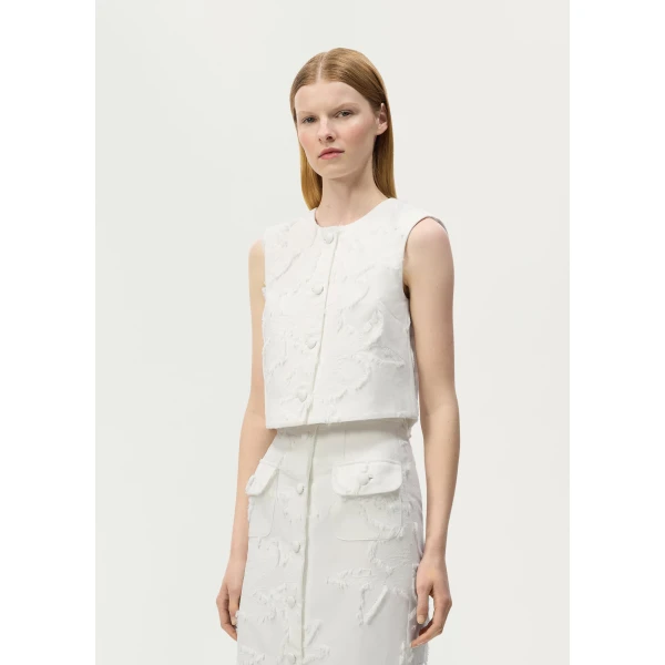 Adam Lippes Remo Top in White, view 2