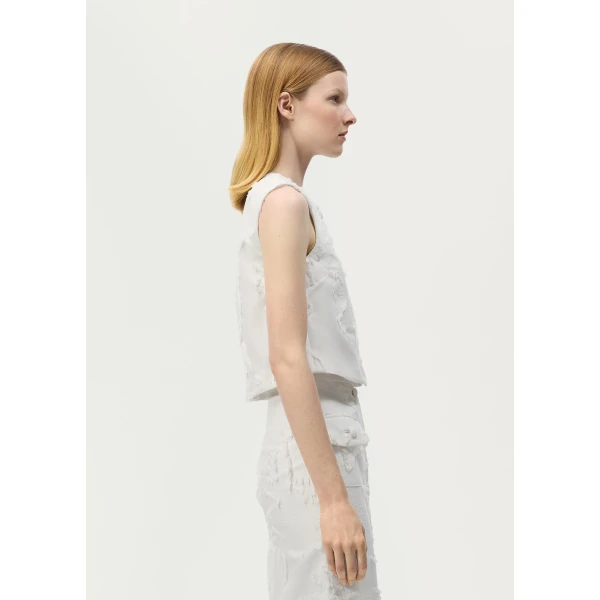 Adam Lippes Remo Top in White, view 3