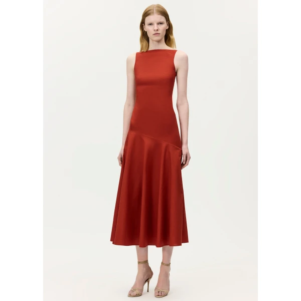 Adam Lippes Ren Dress in Persimmon, view 4