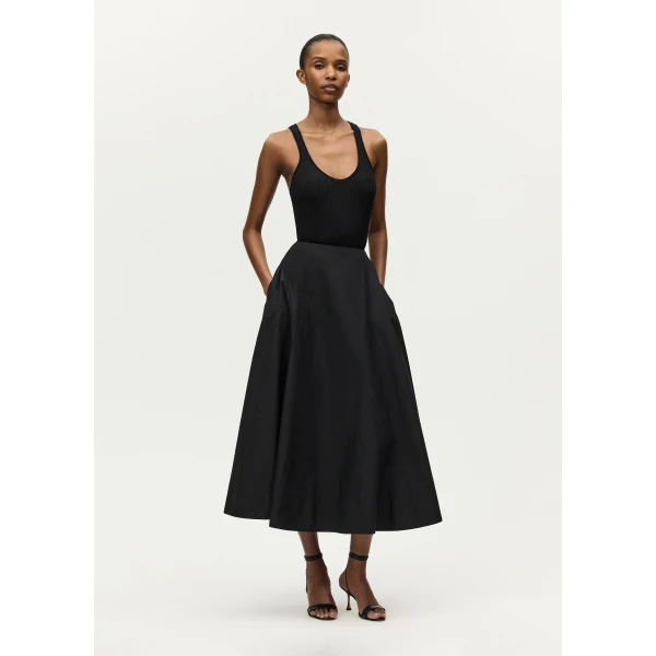 Adam Lippes Rene Skirt in Black, view 2