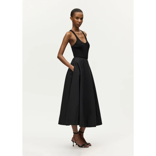 Adam Lippes Rene Skirt in Black, view 3