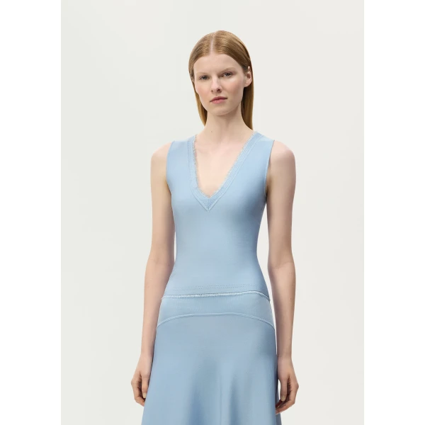 Adam Lippes Ria Top in Blue, view 2