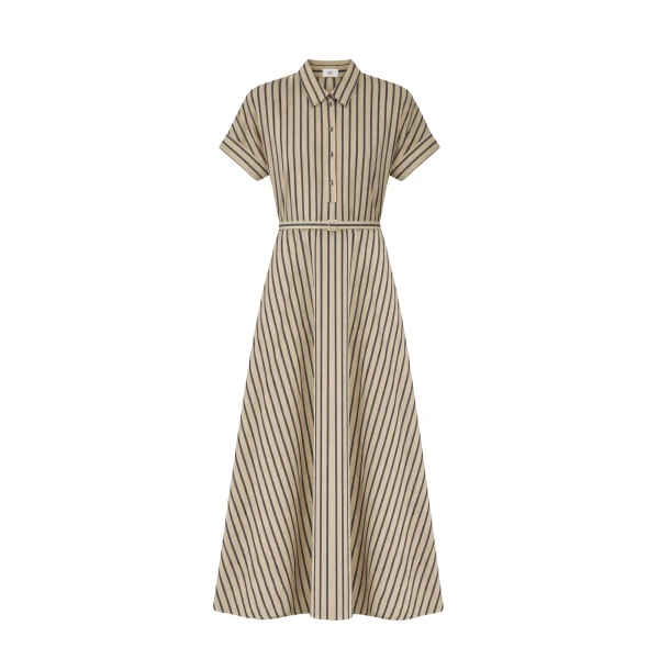 Adam Lippes Sadie Dress in Khaki/Navy