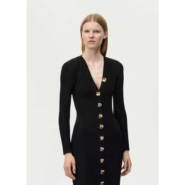 Adam Lippes Safi Shrug in Black Knit, view 2
