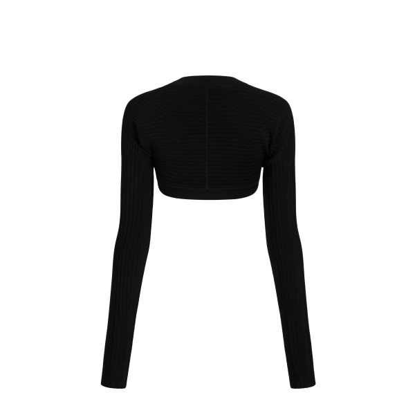 Adam Lippes Safi Shrug in Black Knit, view 4