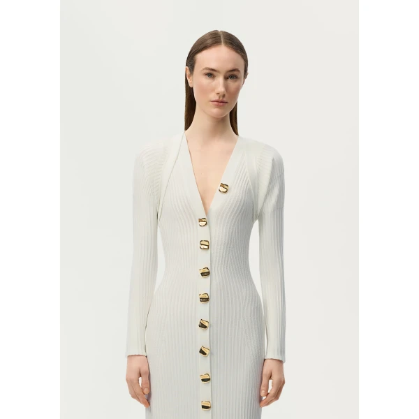 Adam Lippes Safi Shrug in Ivory Knit, view 2
