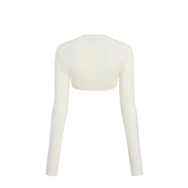 Adam Lippes Safi Shrug in Ivory Knit, view 4
