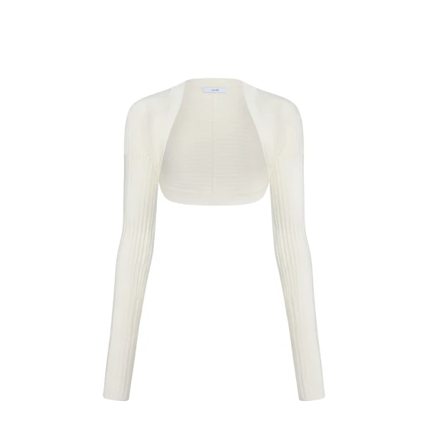 Adam Lippes Safi Shrug in Ivory Knit