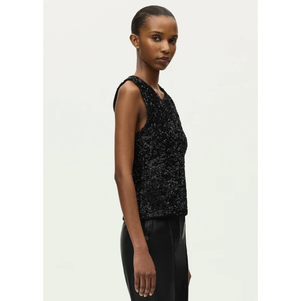 Adam Lippes Santi Top in Black, view 3