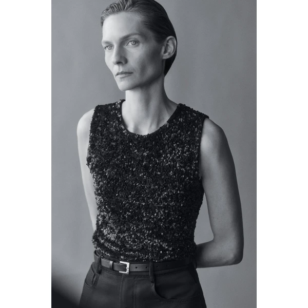 Adam Lippes Santi Top in Black, view 4